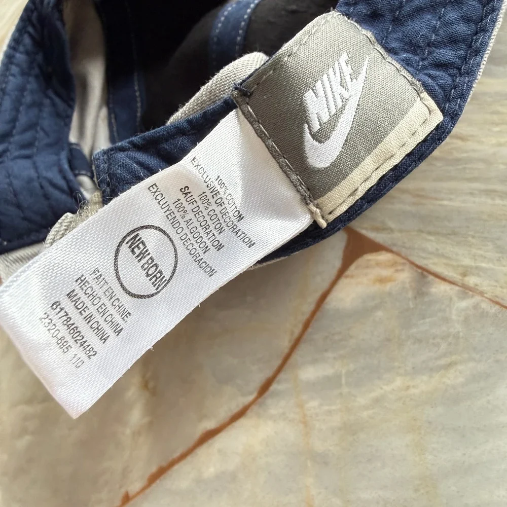 Nike‎ Newborn Baseball Cap Blue Gray Logo Cotton Baby Hat